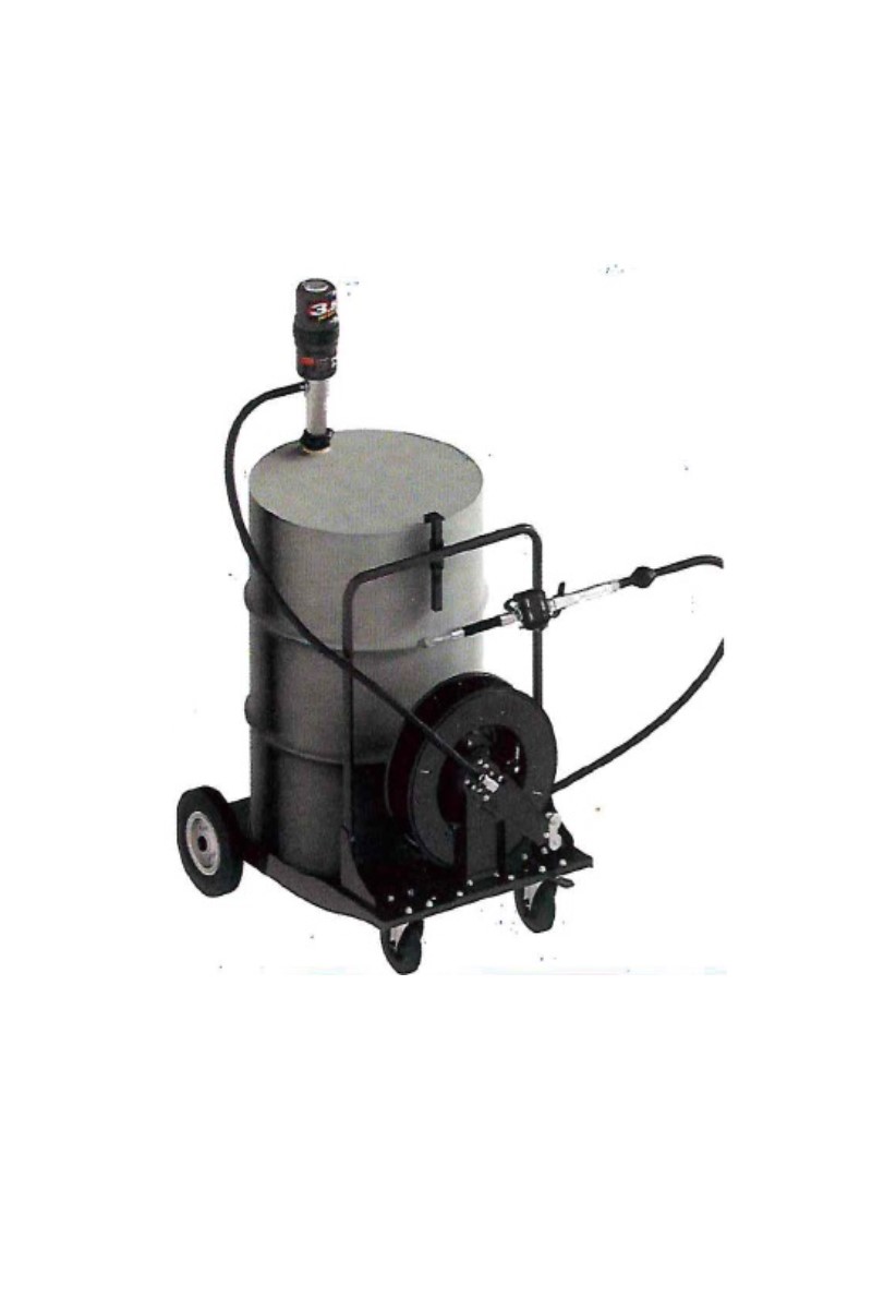 Комплект с насосом 5.5:1 для бочки 200 л на тележке и катушкой