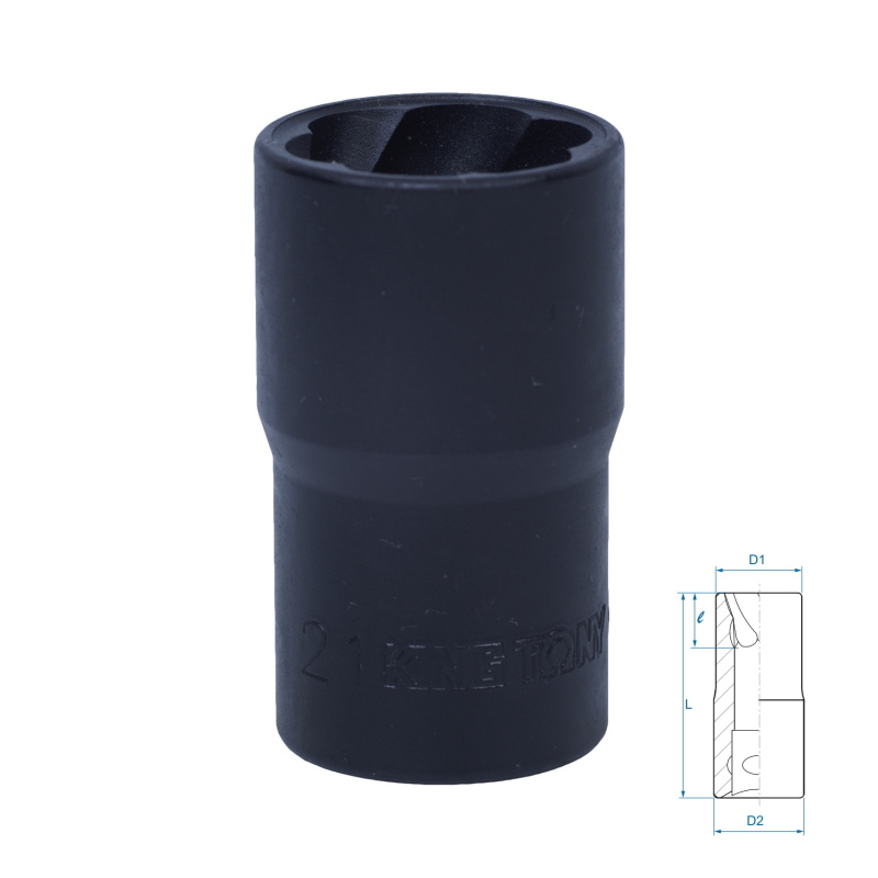 KING TONY Головка для поврежденного крепежа, 21 мм  9TD403-21M