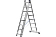Алюминиевая трехсекционная универсальная лестница 8 ступеней, со стабилизатором СИБИН 38833-08